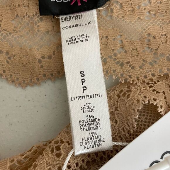 Cosabella Tan Everyday Lace Plunge Bralette Size Small New - Picture 14 of 16